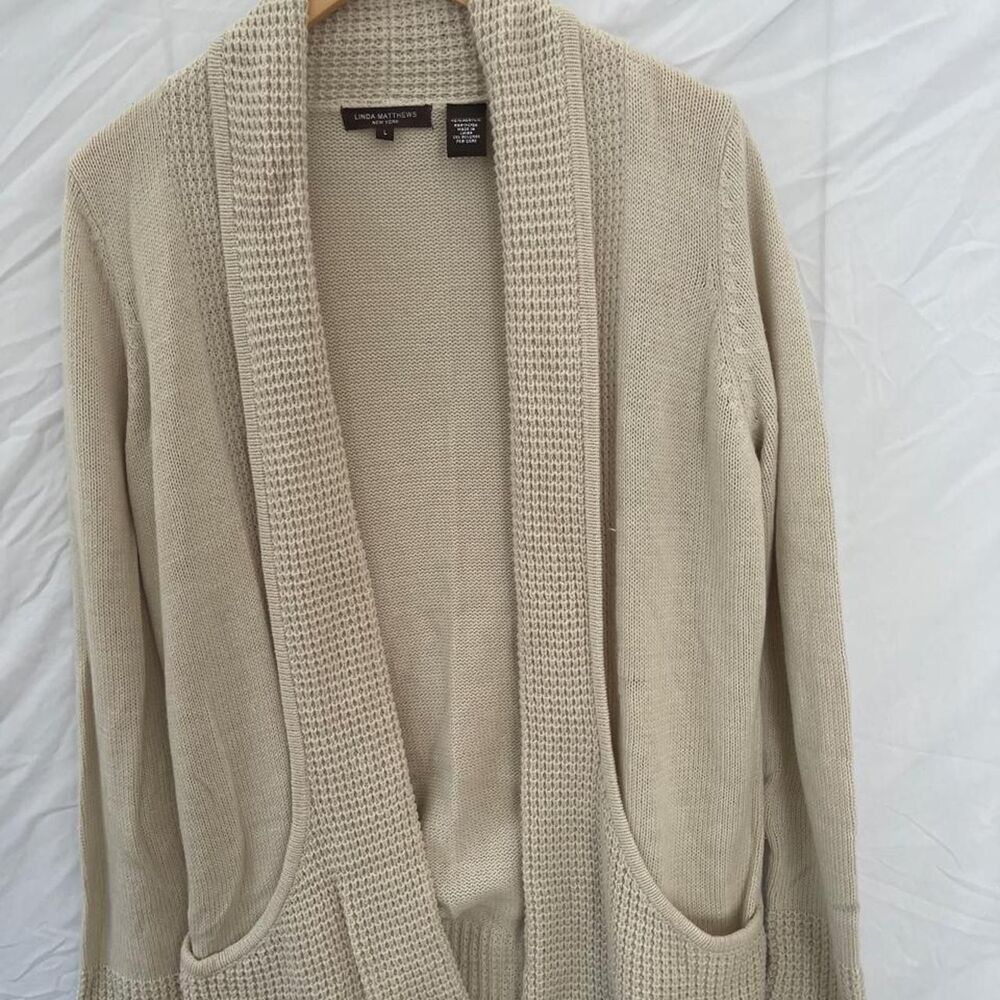 Unbranded Women's Cream and Tan Cardigan